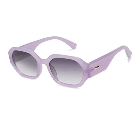 New Purple Polarized Rectangle Sunglasses for Women Retro Cute Trendy - Picture 4 of 4